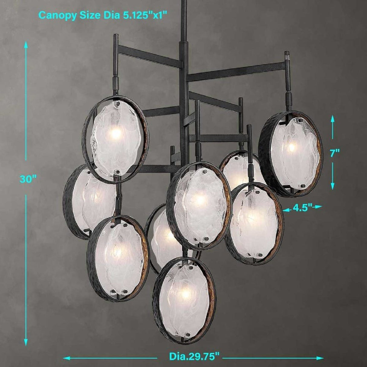 Bronze Framed Glass Chandelier | Uttermost Maxin - www.oroa.com