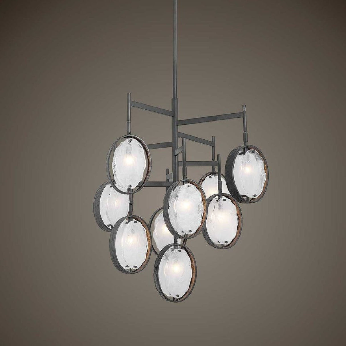 Bronze Framed Glass Chandelier | Uttermost Maxin - www.oroa.com