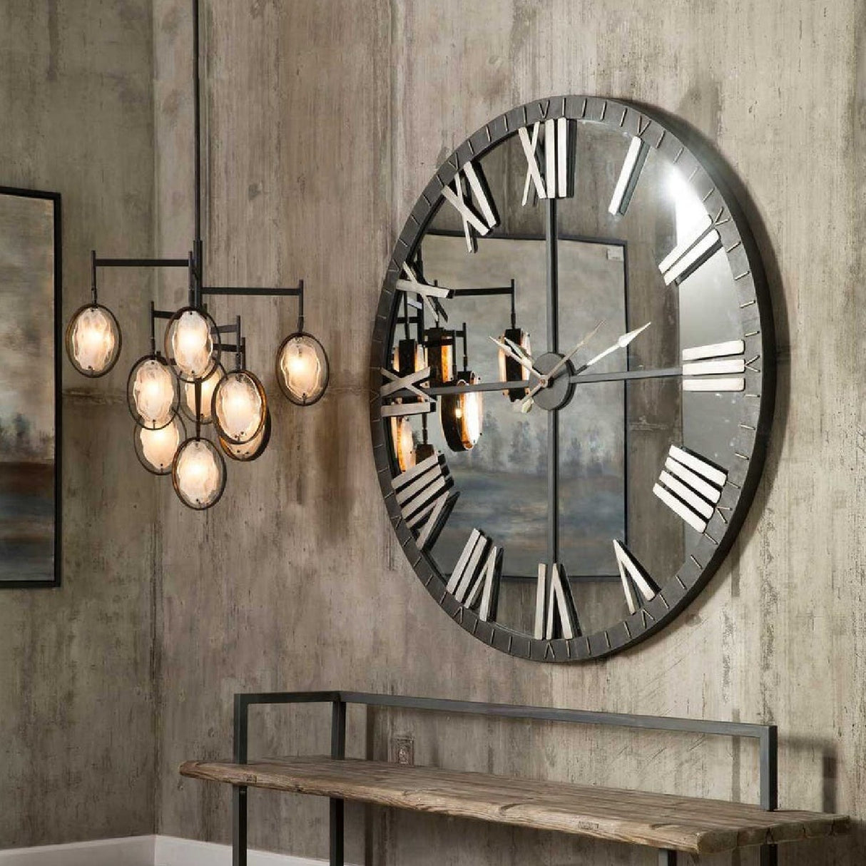 Bronze Framed Glass Chandelier – Maxin – alternate view 6