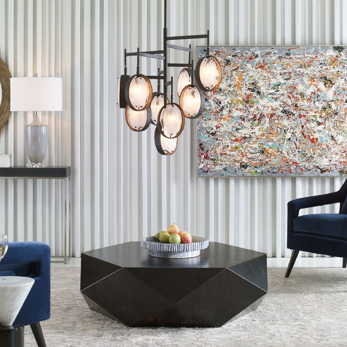 Bronze Framed Glass Chandelier | Uttermost Maxin - www.oroa.com
