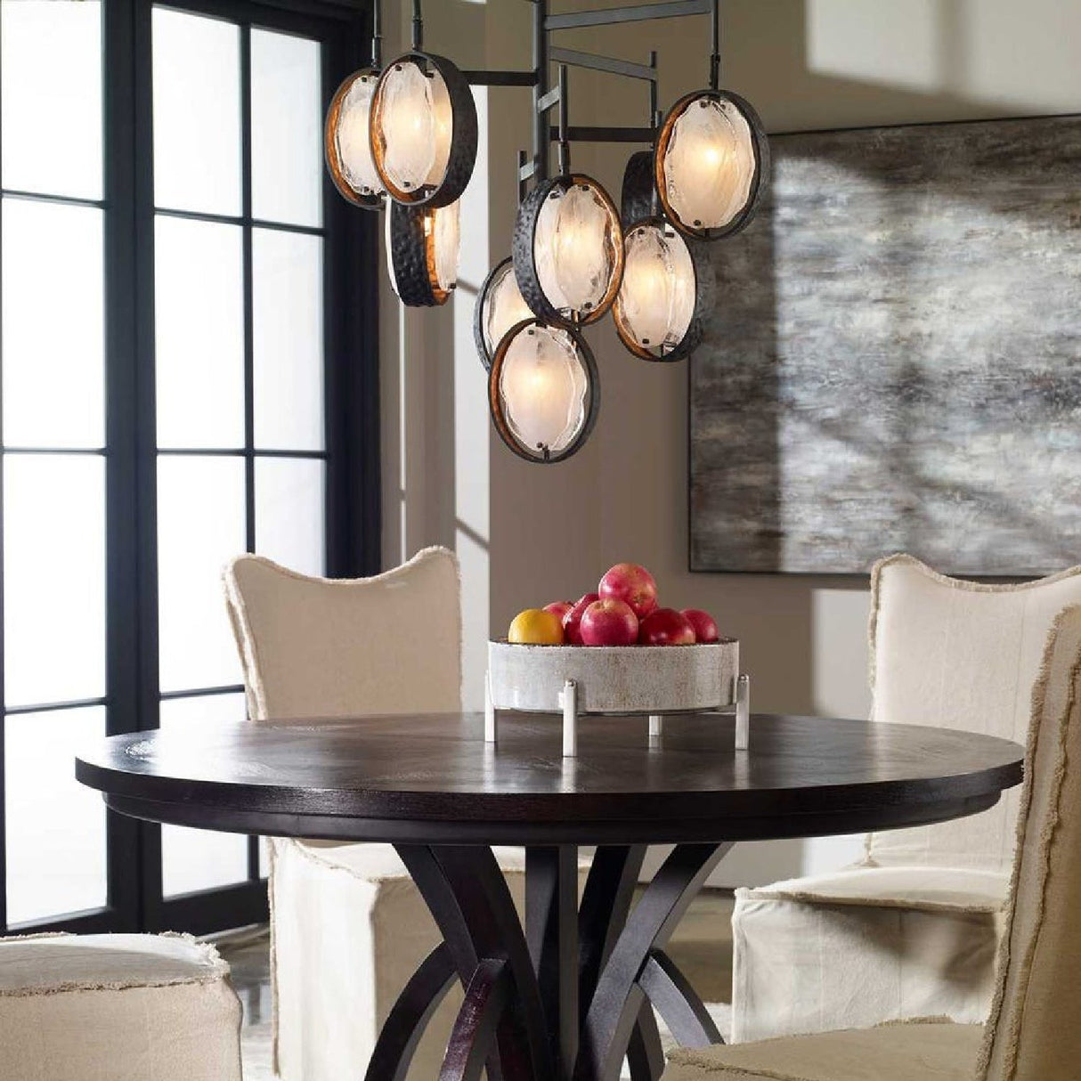 Bronze Framed Glass Chandelier | Uttermost Maxin - www.oroa.com