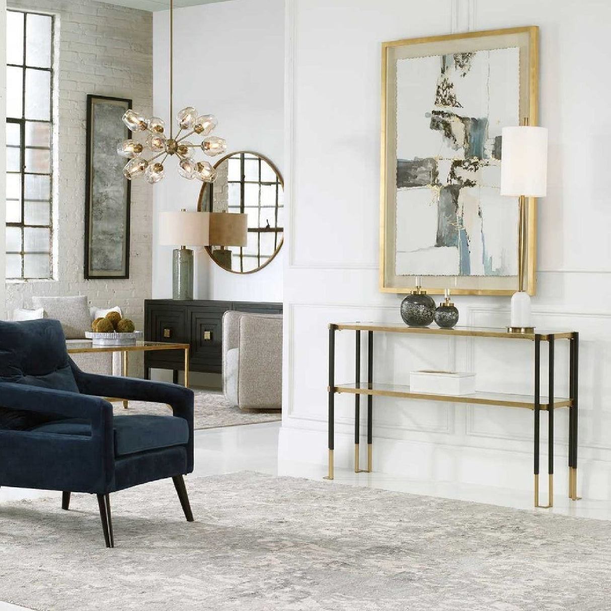 Dimpled Glass 12-Light Chandelier | Uttermost Chet - www.oroa.com