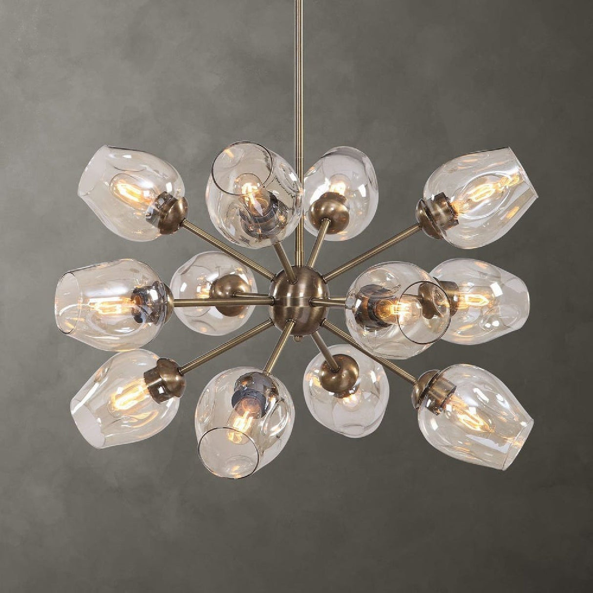 Dimpled Glass 12-Light Chandelier | Uttermost Chet - www.oroa.com