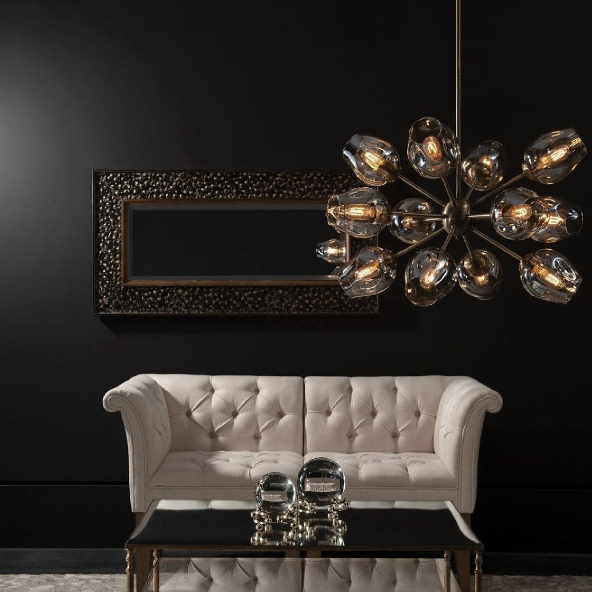 Dimpled Glass 12-Light Chandelier | Uttermost Chet - www.oroa.com