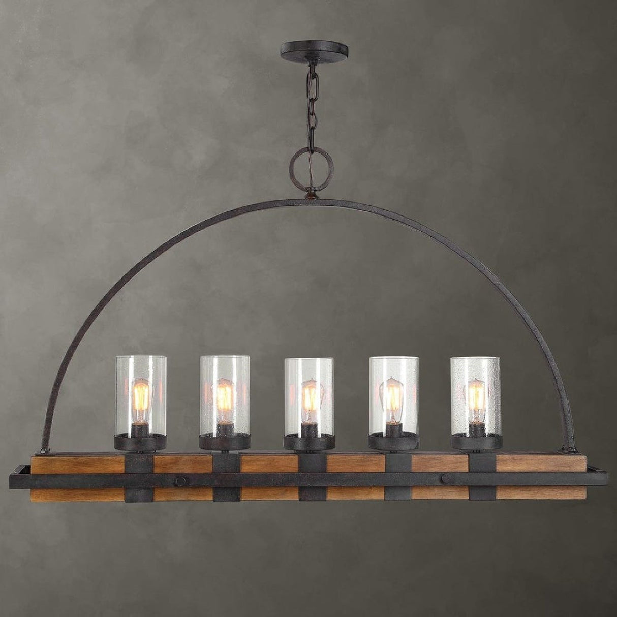 Seeded Glass 5-Light Island Lamp | Uttermost Atwood - www.oroa.com