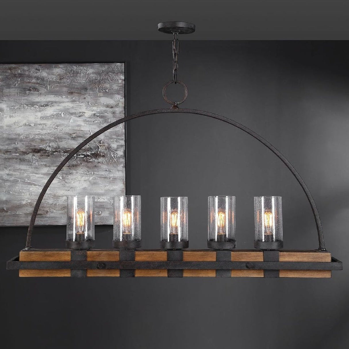 Seeded Glass 5-Light Island Lamp | Uttermost Atwood - www.oroa.com