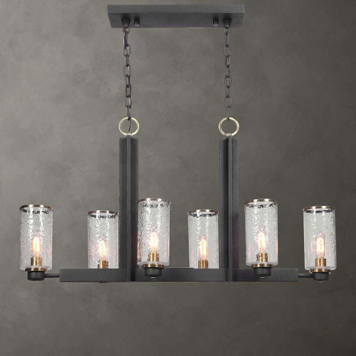 Black Framed 6-Light Island Lamp | Uttermost Jarsdel