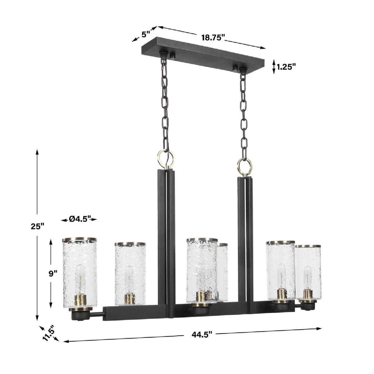 Modern European furniture - Black Framed 6-Light Island Lamp - www.oroa.com