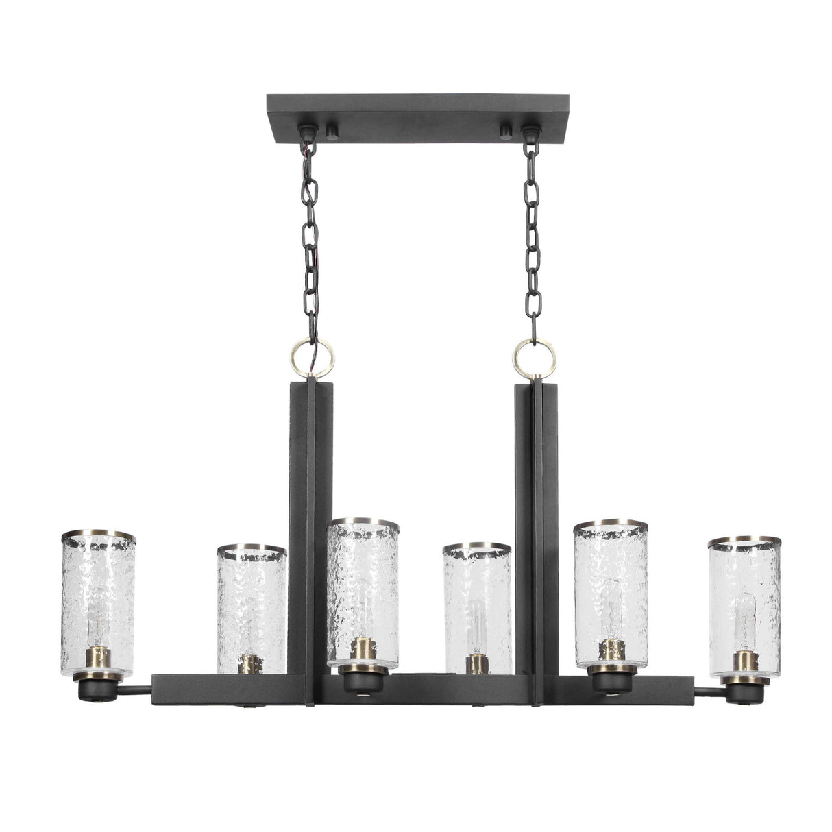 Black Framed 6-Light Island Lamp | Uttermost Jarsdel