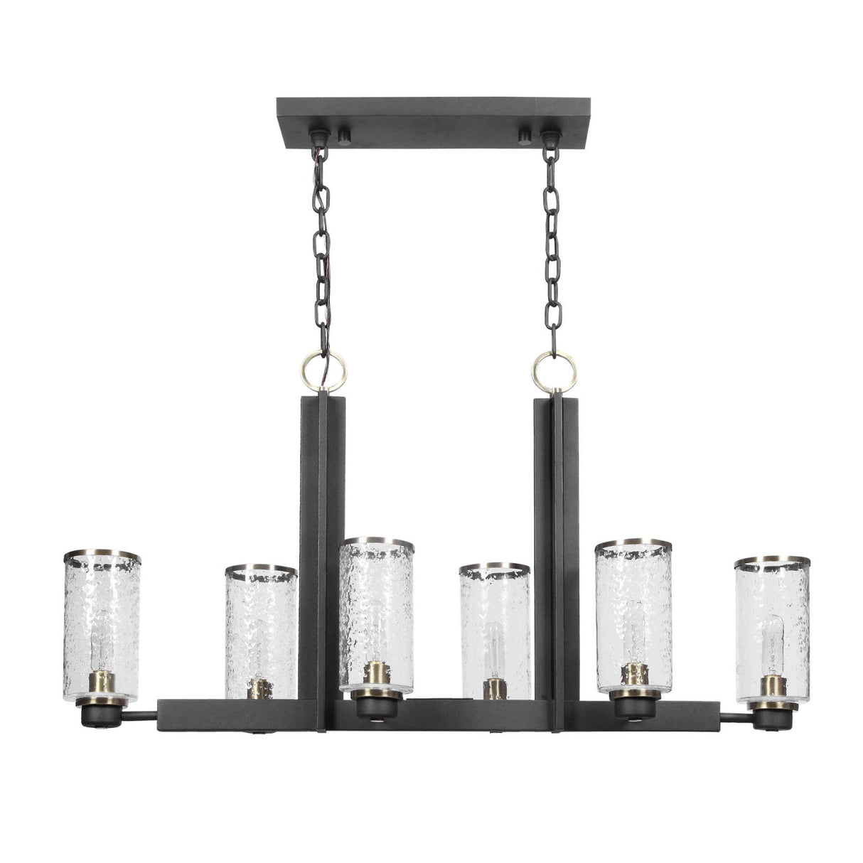 Modern European furniture - Black Framed 6-Light Island Lamp - www.oroa.com