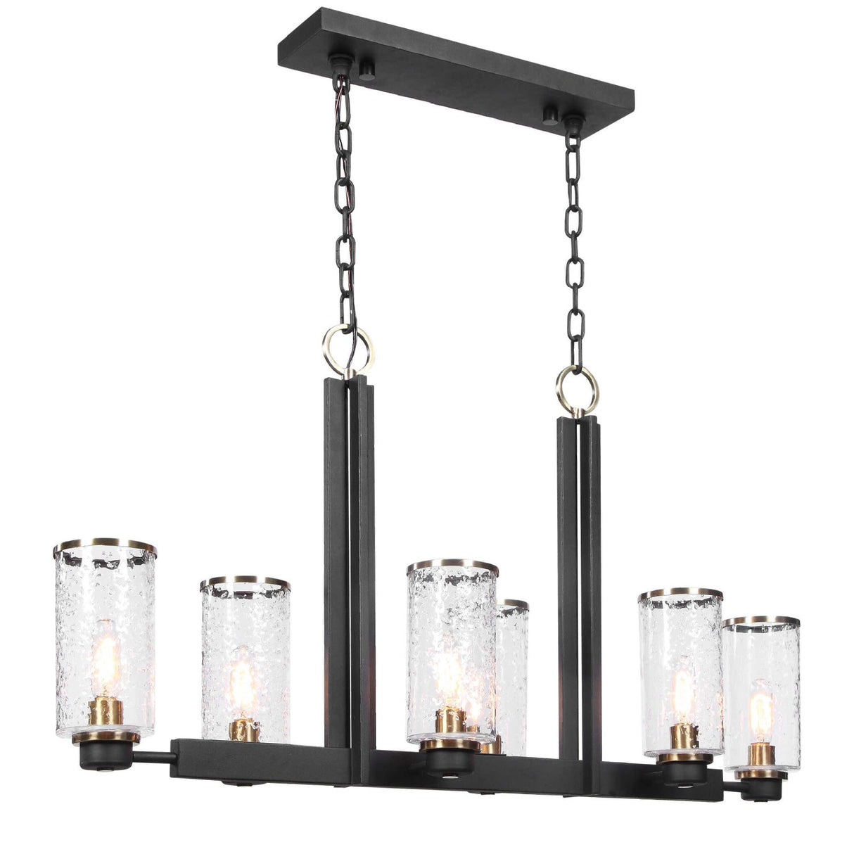 Modern European furniture - Black Framed 6-Light Island Lamp - www.oroa.com