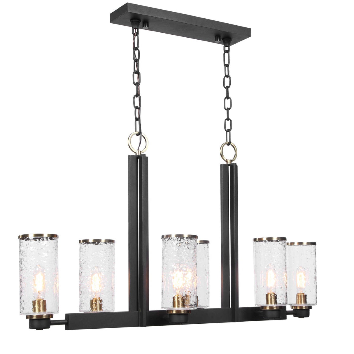 Modern European furniture - Black Framed 6-Light Island Lamp - www.oroa.com