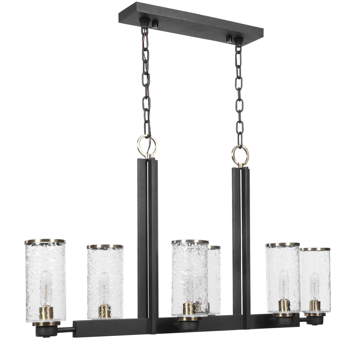 Modern European furniture - Black Framed 6-Light Island Lamp - www.oroa.com