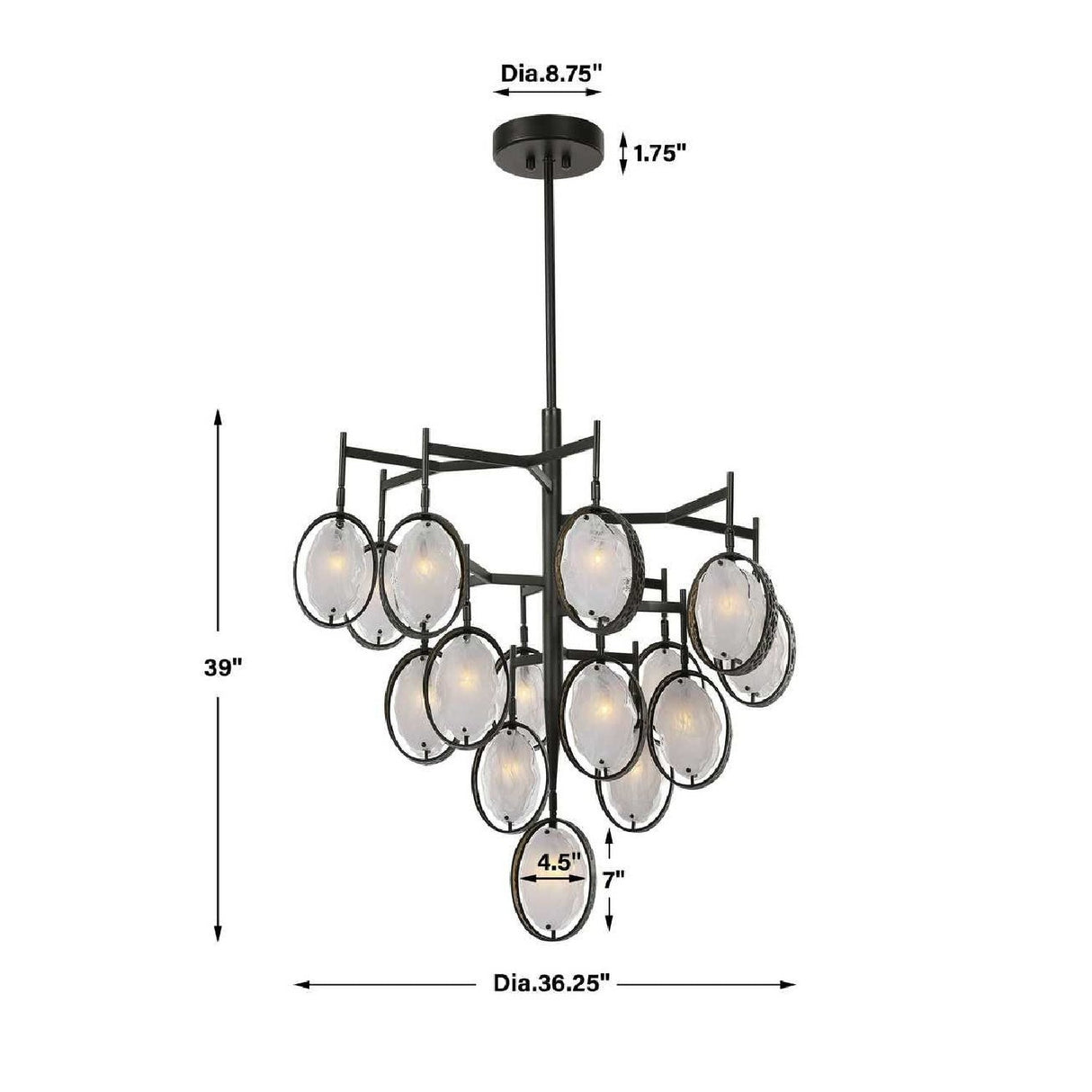 Bronze Framed Glass Chandelier | Uttermost Maxin - www.oroa.com