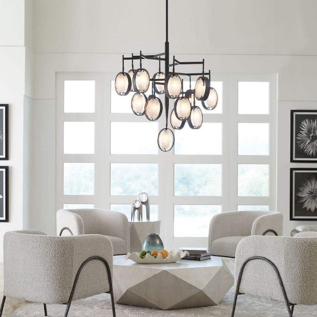 Bronze Framed Glass Chandelier – Maxin – alternate view 11