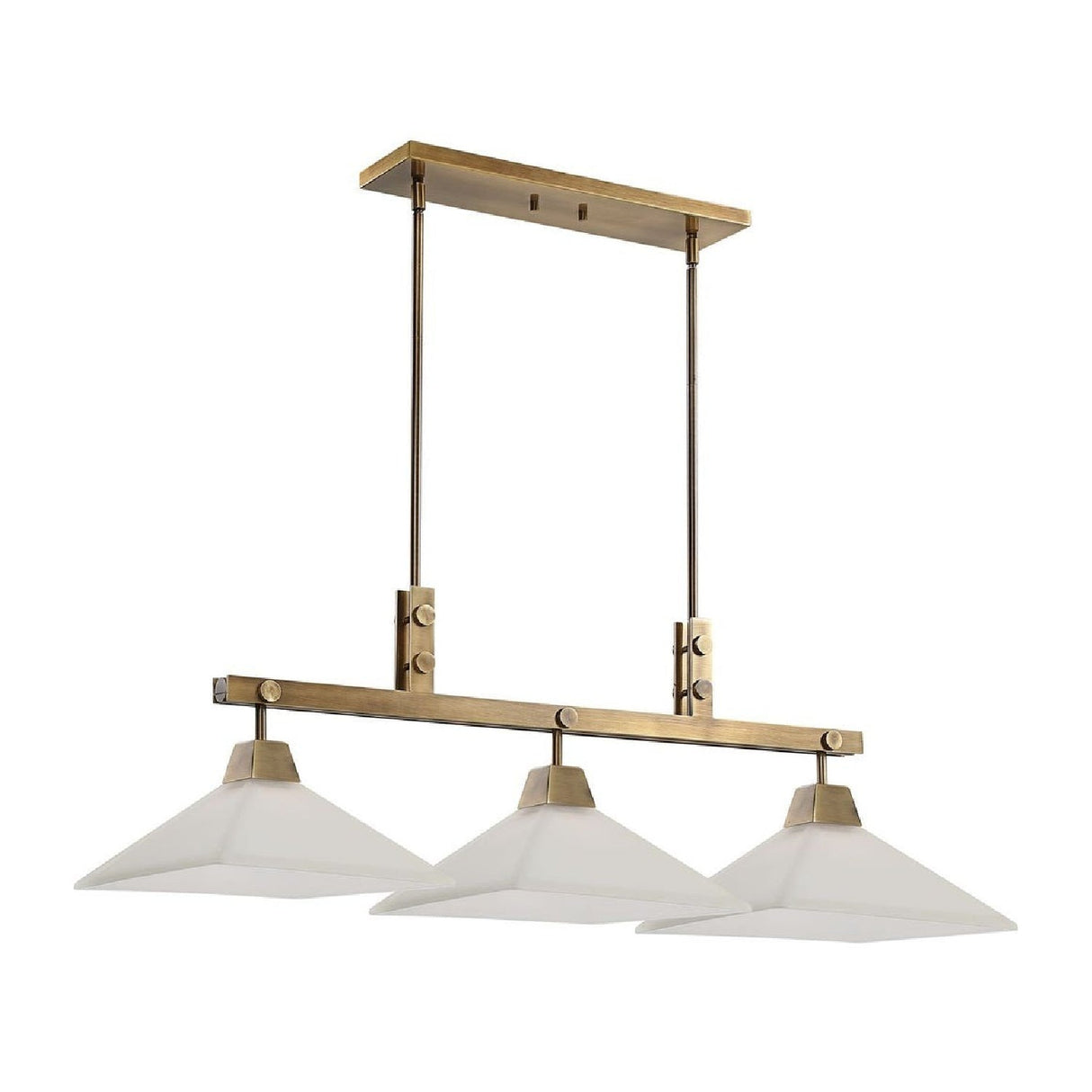 Frosted Glass 3-Light Linear Chandelier | Uttermost Brookdale - www.oroa.com