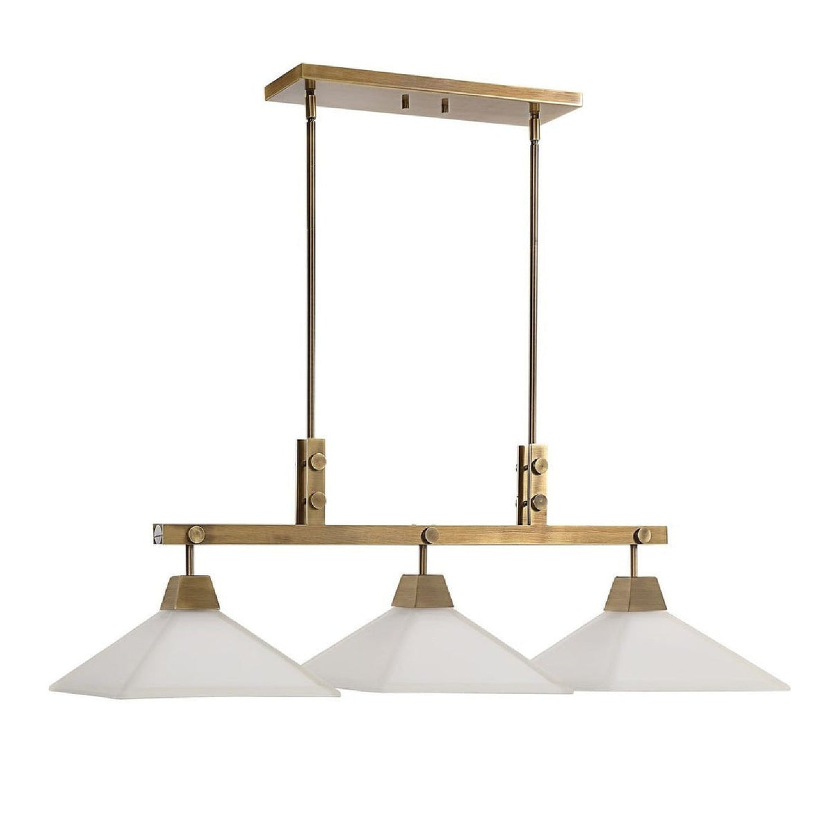 Frosted Glass 3-Light Linear Chandelier | Uttermost Brookdale - www.oroa.com