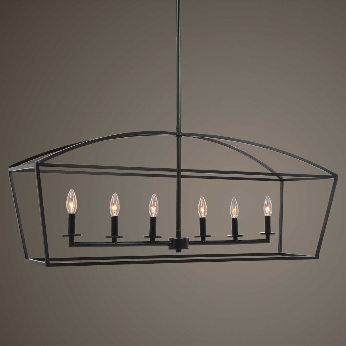 Modern European furniture - Bronze 6-Light Linear Chandelier - www.oroa.com