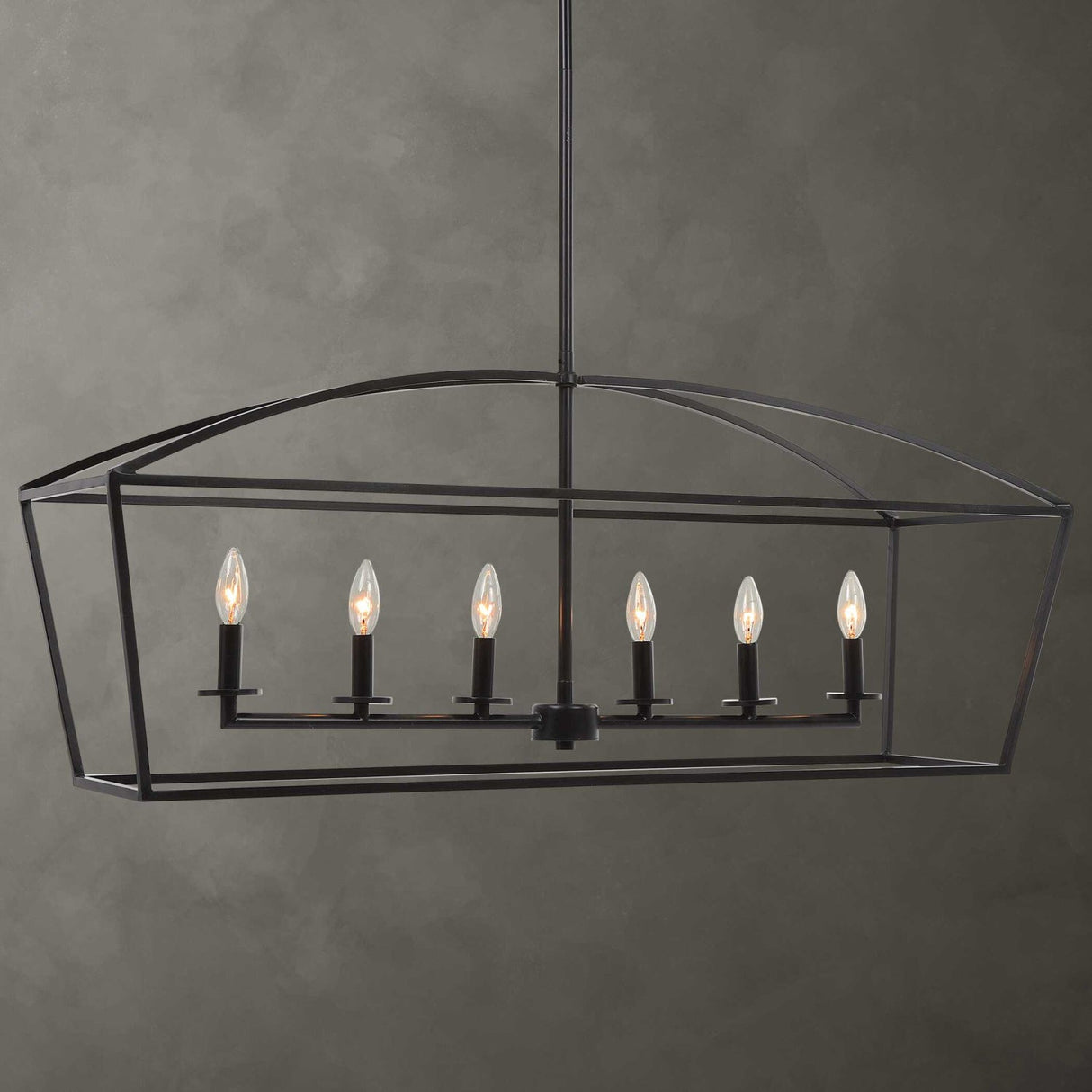Modern European furniture - Bronze 6-Light Linear Chandelier - www.oroa.com