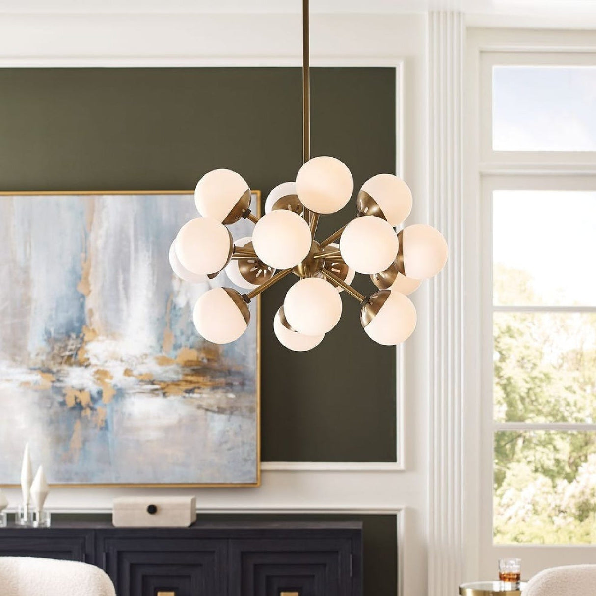 Opal Globes Sputnik Chandelier | Uttermost Droplet - www.oroa.com