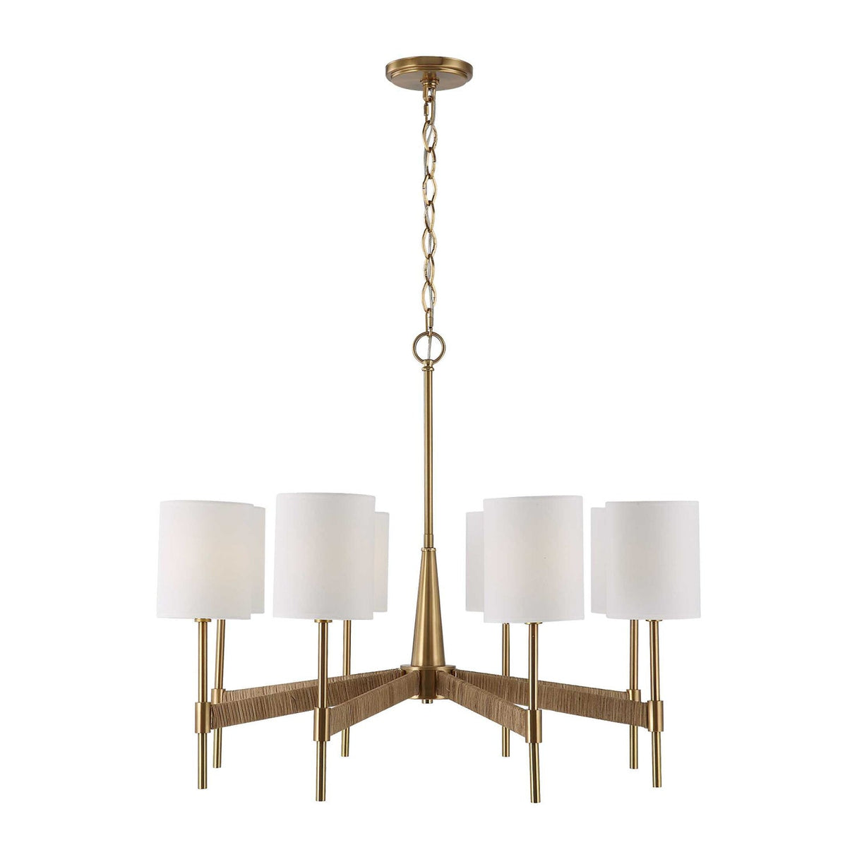 Modern European furniture - White Linen 8-Light Chandelier - www.oroa.com