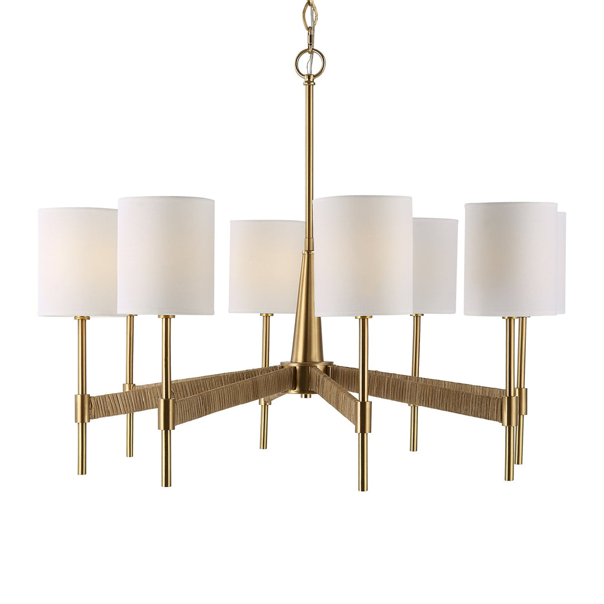 Modern European furniture - White Linen 8-Light Chandelier - www.oroa.com