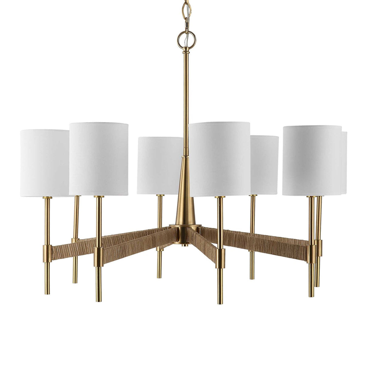 Modern European furniture - White Linen 8-Light Chandelier - www.oroa.com
