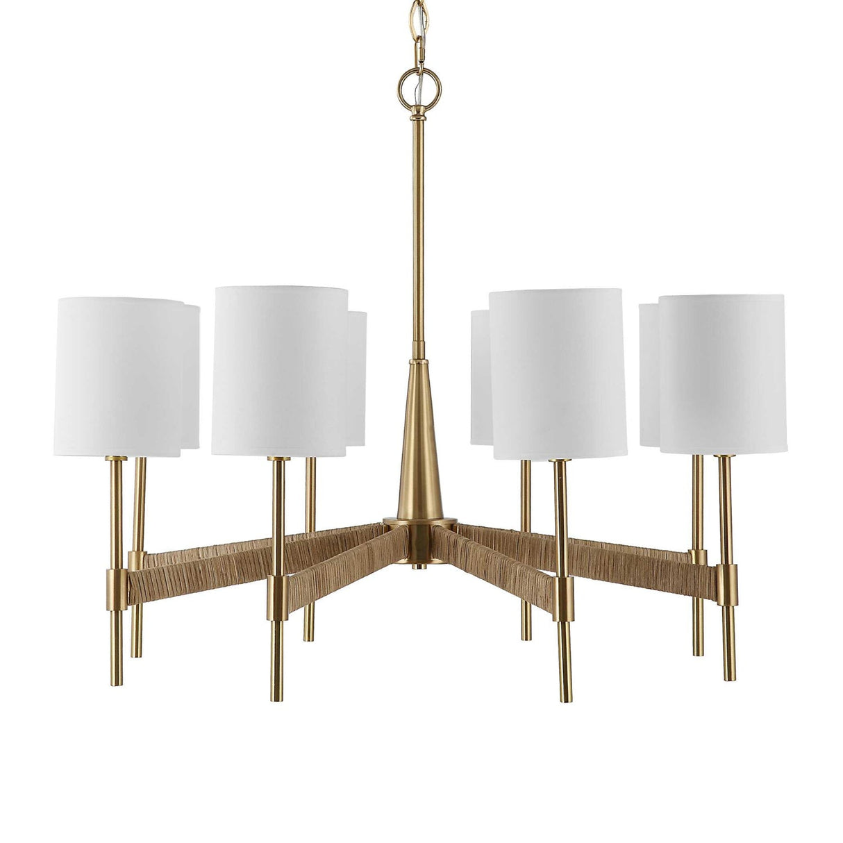 Modern European furniture - White Linen 8-Light Chandelier - www.oroa.com
