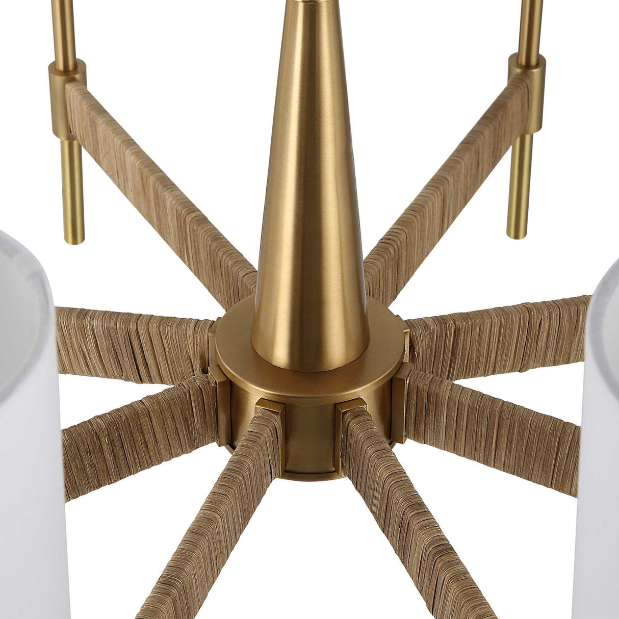 Modern European furniture - White Linen 8-Light Chandelier - www.oroa.com