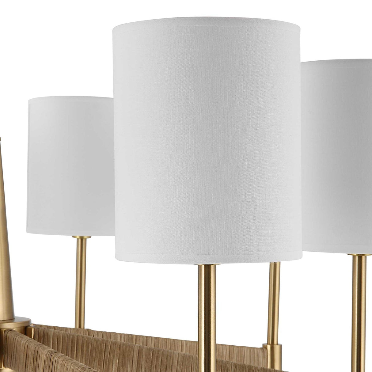 Modern European furniture - White Linen 8-Light Chandelier - www.oroa.com