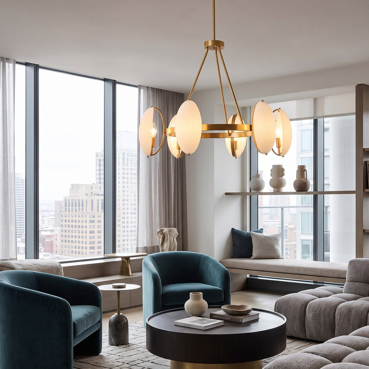 Dome Oval Glass 6-Light Chandelier | Uttermost Oviform - www.oroa.com