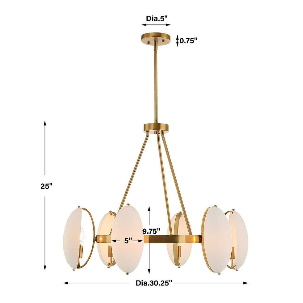 Dome Oval Glass 6-Light Chandelier | Uttermost Oviform - www.oroa.com