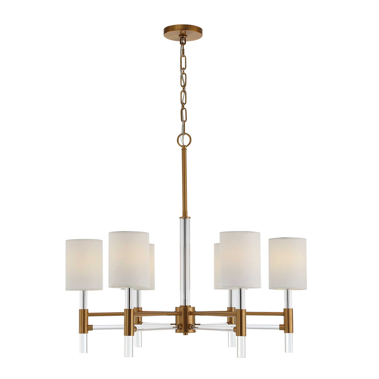 White Silken 6-Light Chandelier | Uttermost Welkin