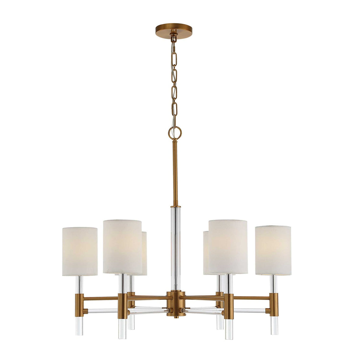 Modern European furniture - White Silken 6-Light Chandelier - www.oroa.com
