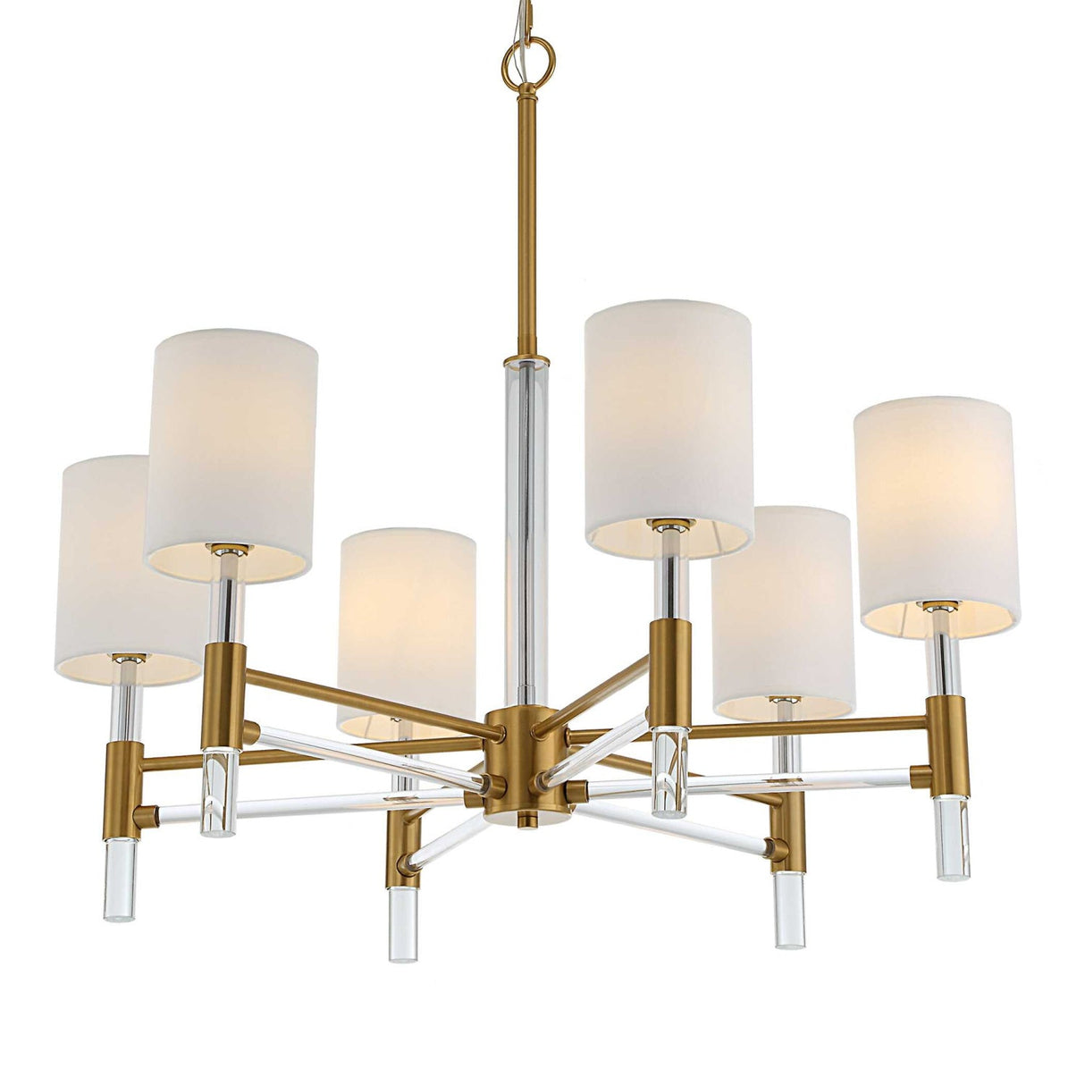 Modern European furniture - White Silken 6-Light Chandelier - www.oroa.com