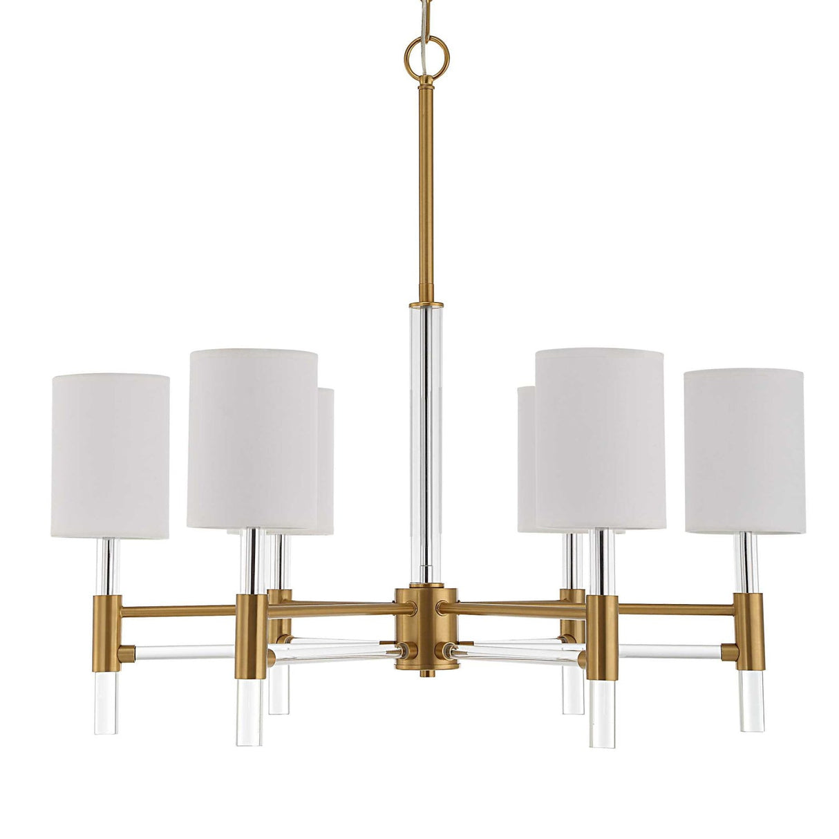 Modern European furniture - White Silken 6-Light Chandelier - www.oroa.com