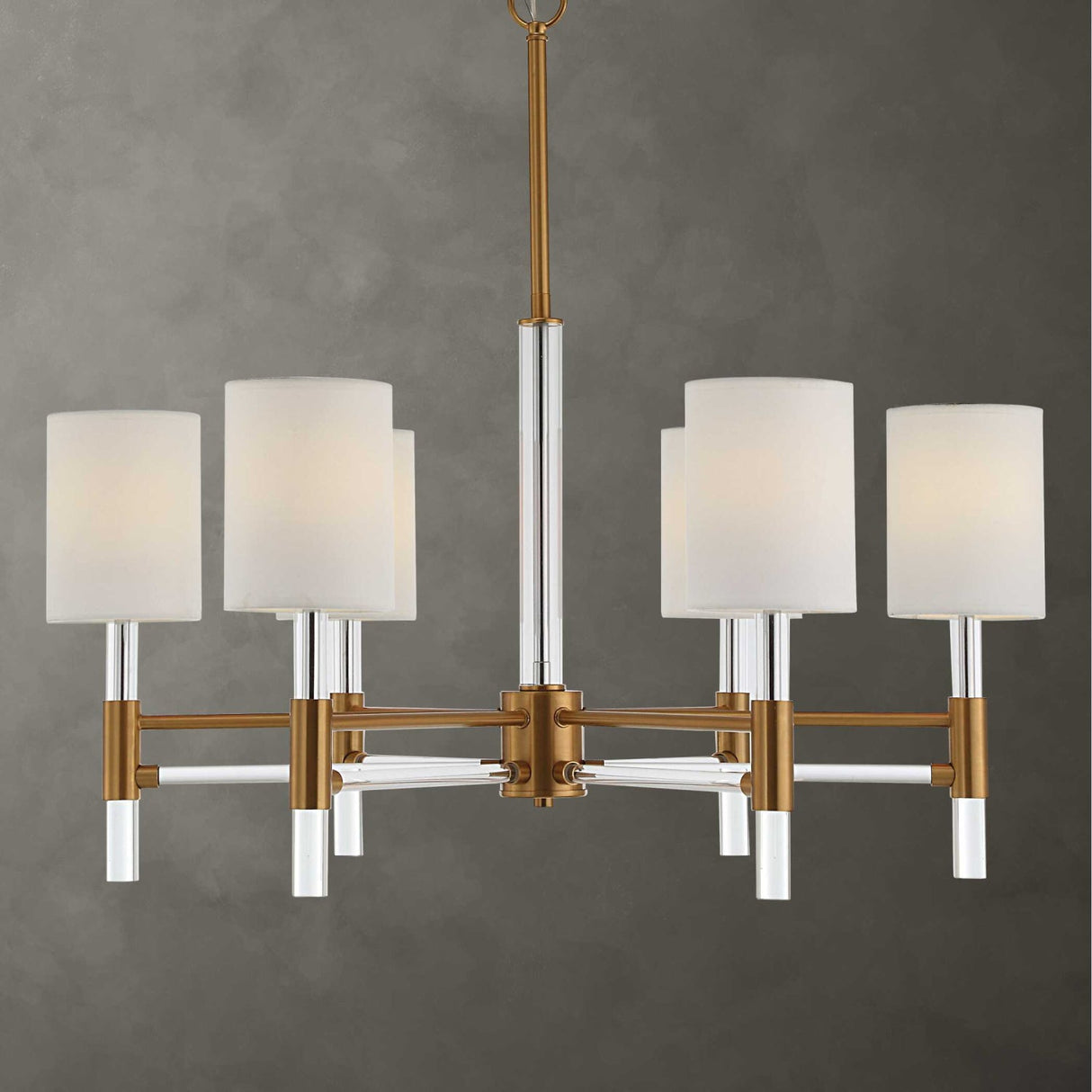 Modern European furniture - White Silken 6-Light Chandelier - www.oroa.com
