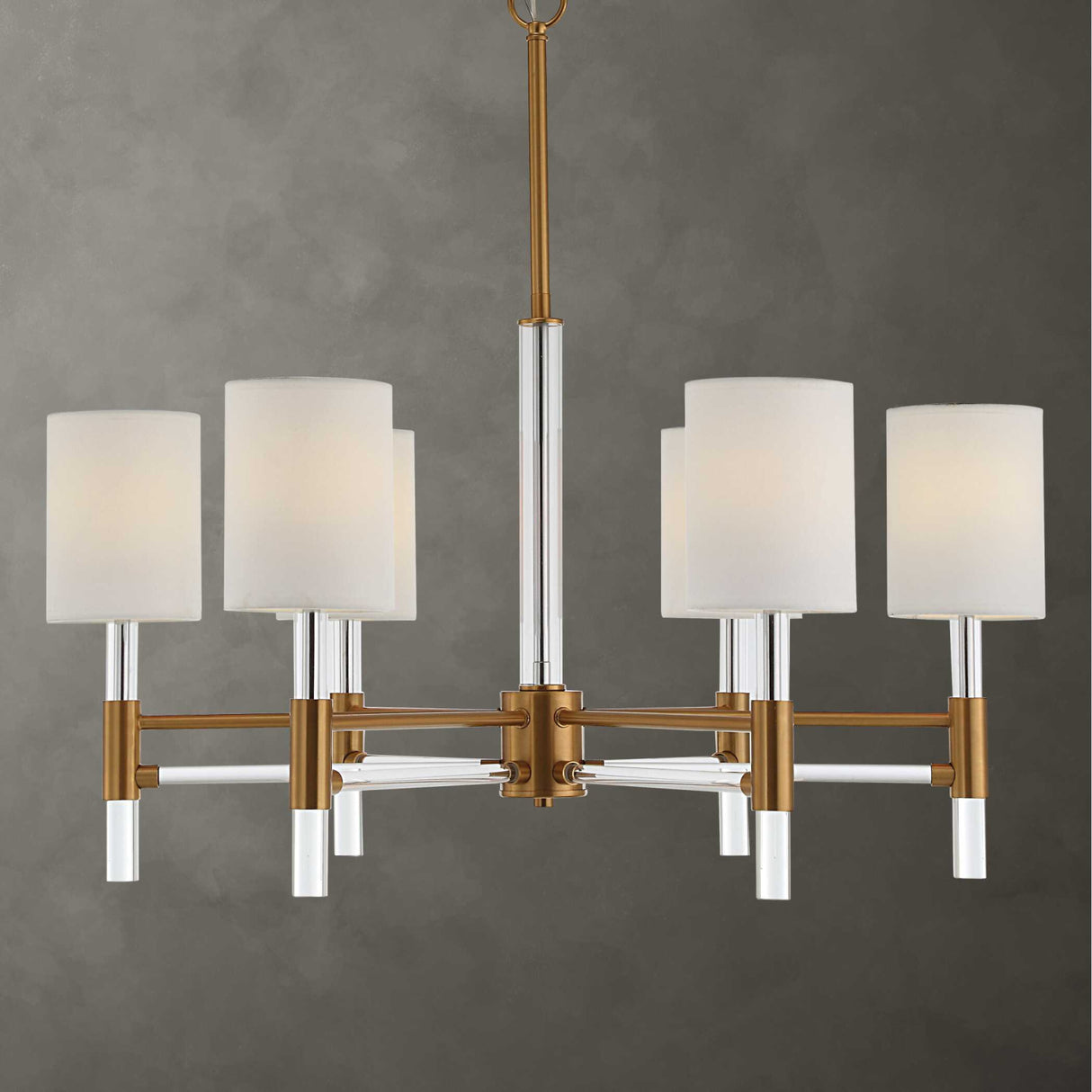 White Silken 6-Light Chandelier | Uttermost Welkin