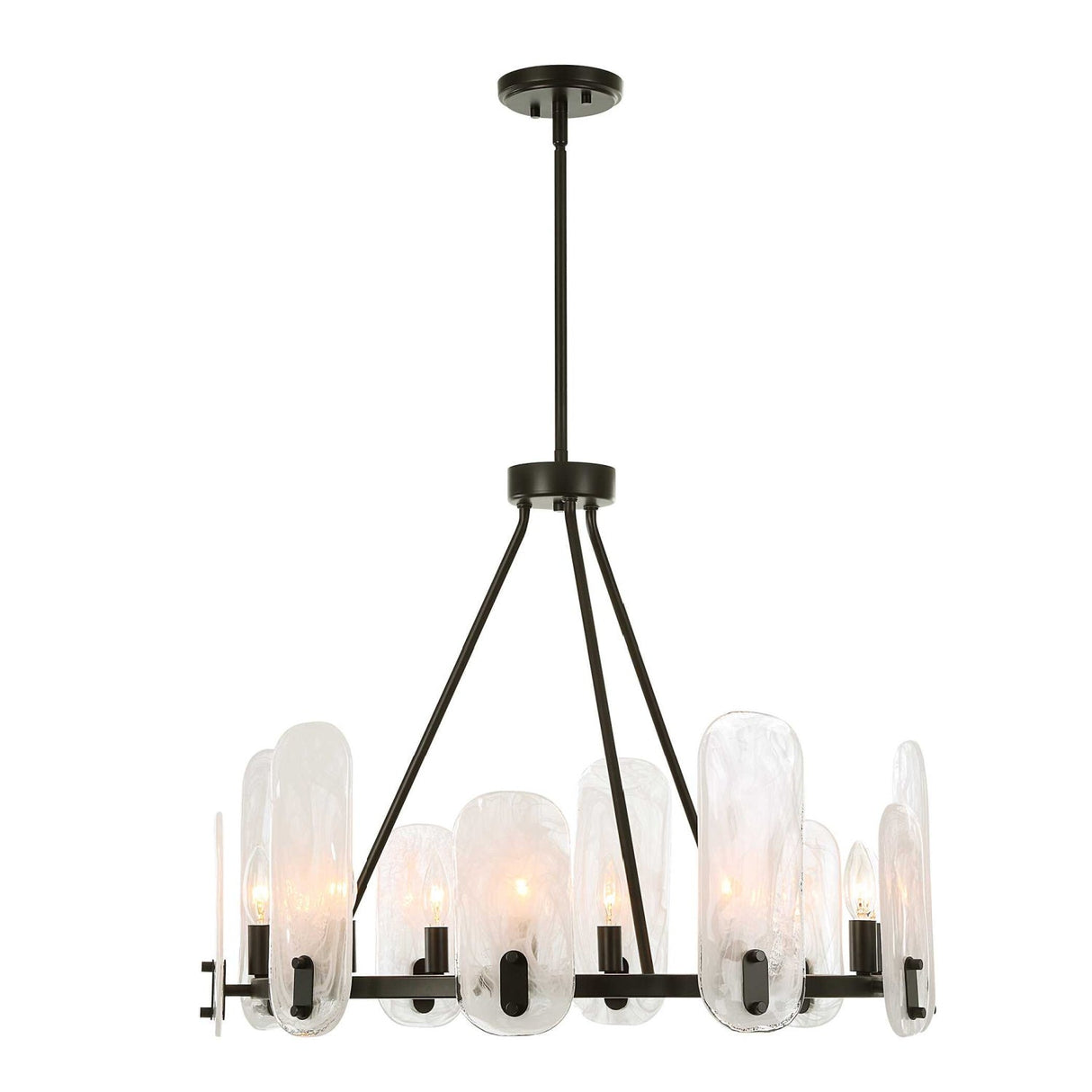 Modern European furniture - Oval Glass 10-Light Chandelier - www.oroa.com