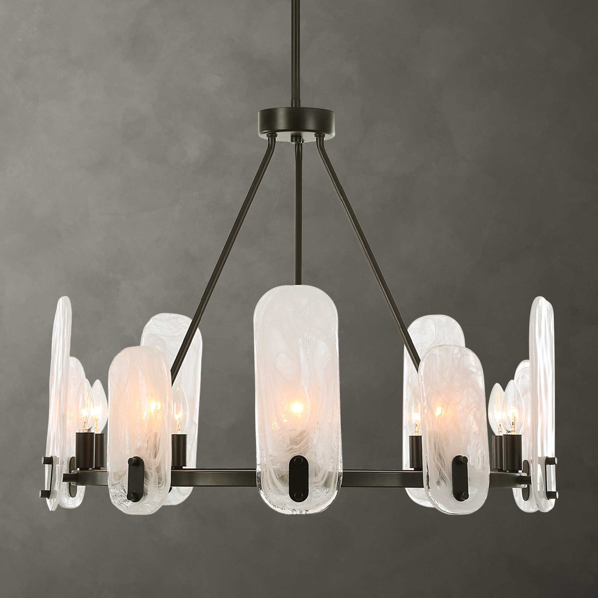 Oval Glass 10-Light Chandelier | Uttermost Ellipse