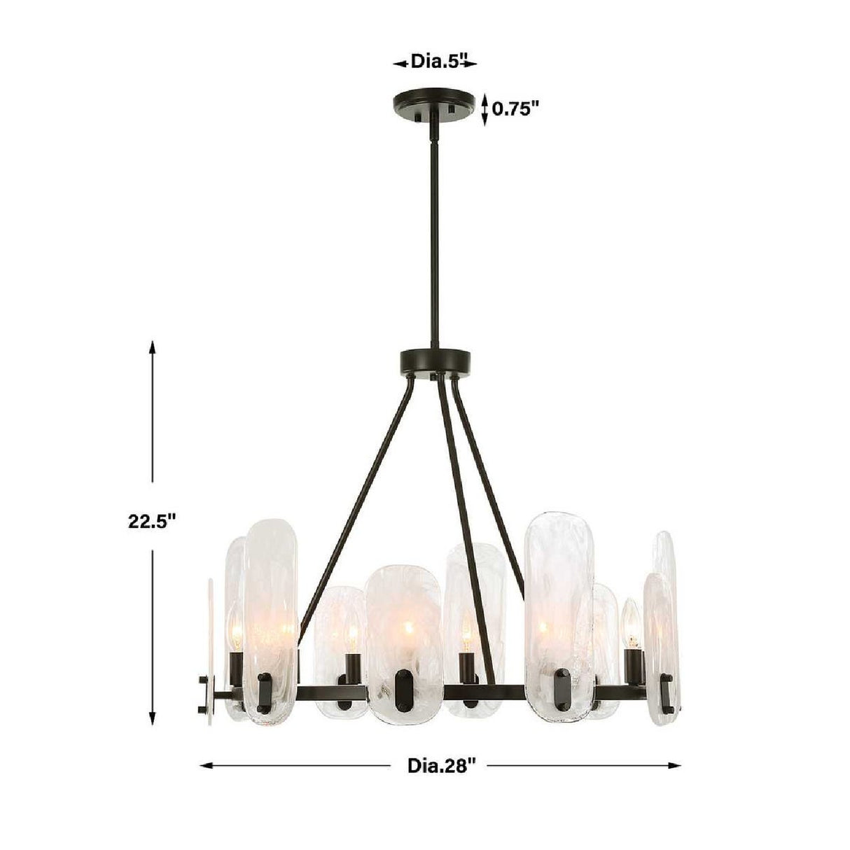 Oval Glass 10-Light Chandelier | Uttermost Ellipse