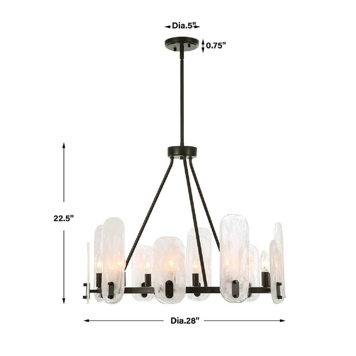 Modern European furniture - Oval Glass 10-Light Chandelier - www.oroa.com