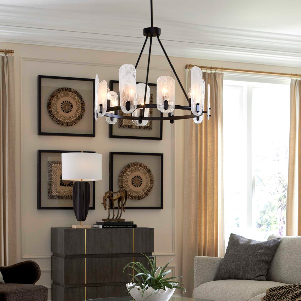 Modern European furniture - Oval Glass 10-Light Chandelier - www.oroa.com