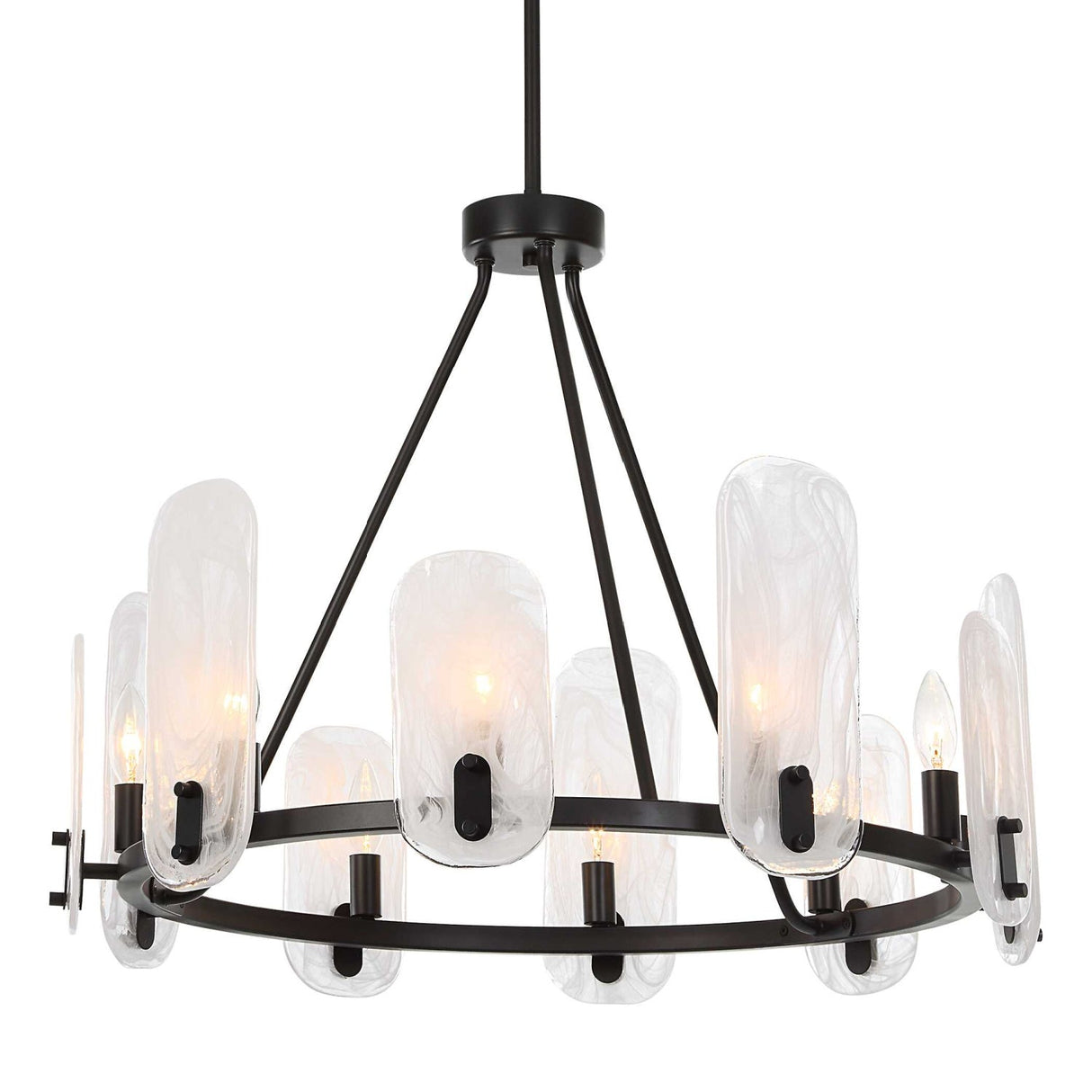 Modern European furniture - Oval Glass 10-Light Chandelier - www.oroa.com