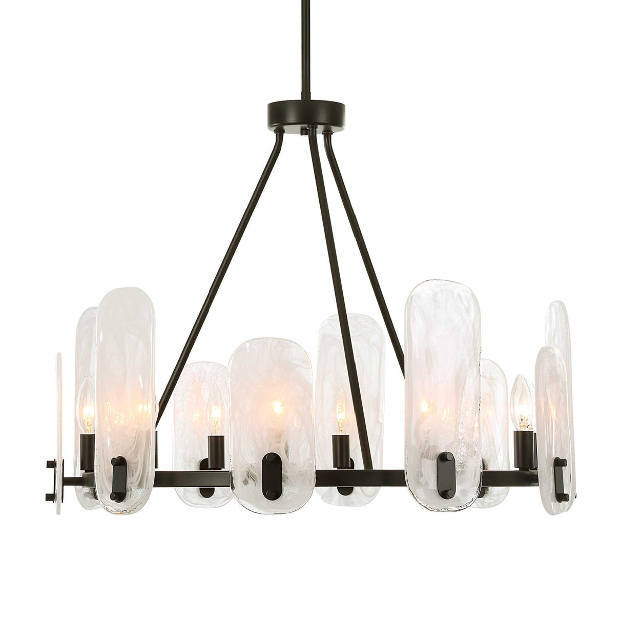 Modern European furniture - Oval Glass 10-Light Chandelier - www.oroa.com