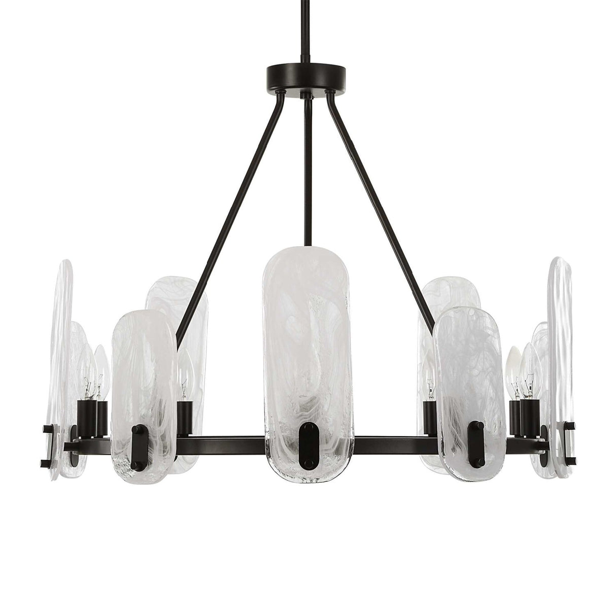 Modern European furniture - Oval Glass 10-Light Chandelier - www.oroa.com