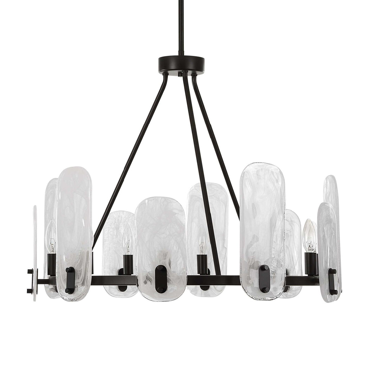 Modern European furniture - Oval Glass 10-Light Chandelier - www.oroa.com