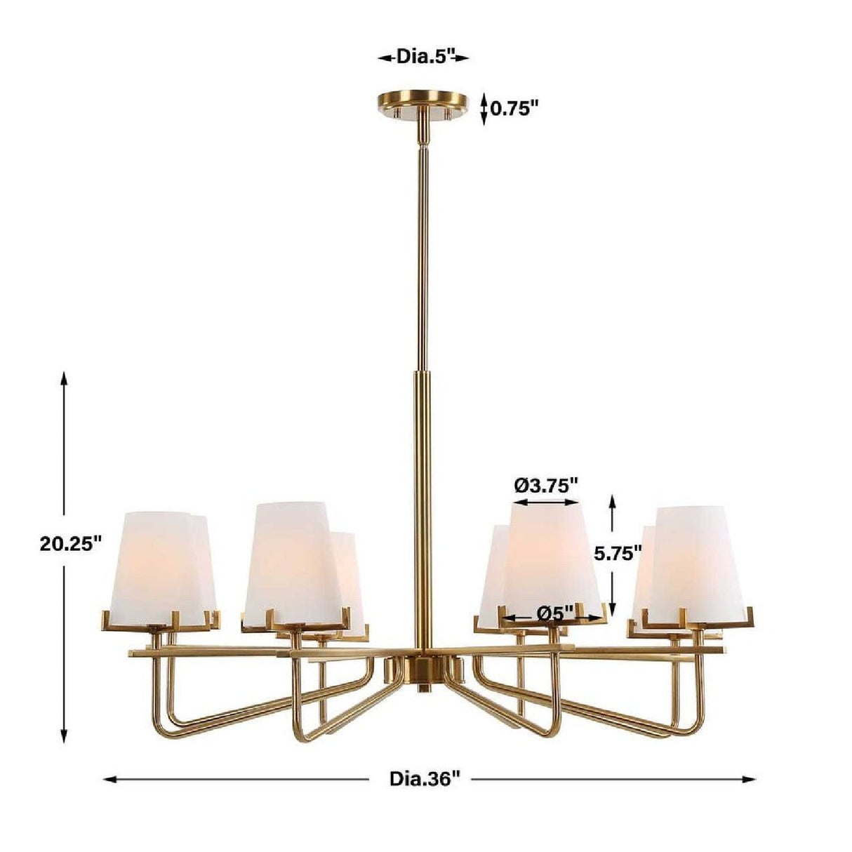 Opal Glass Cones 8-Light Chandelier | Uttermost Lassen - www.oroa.com