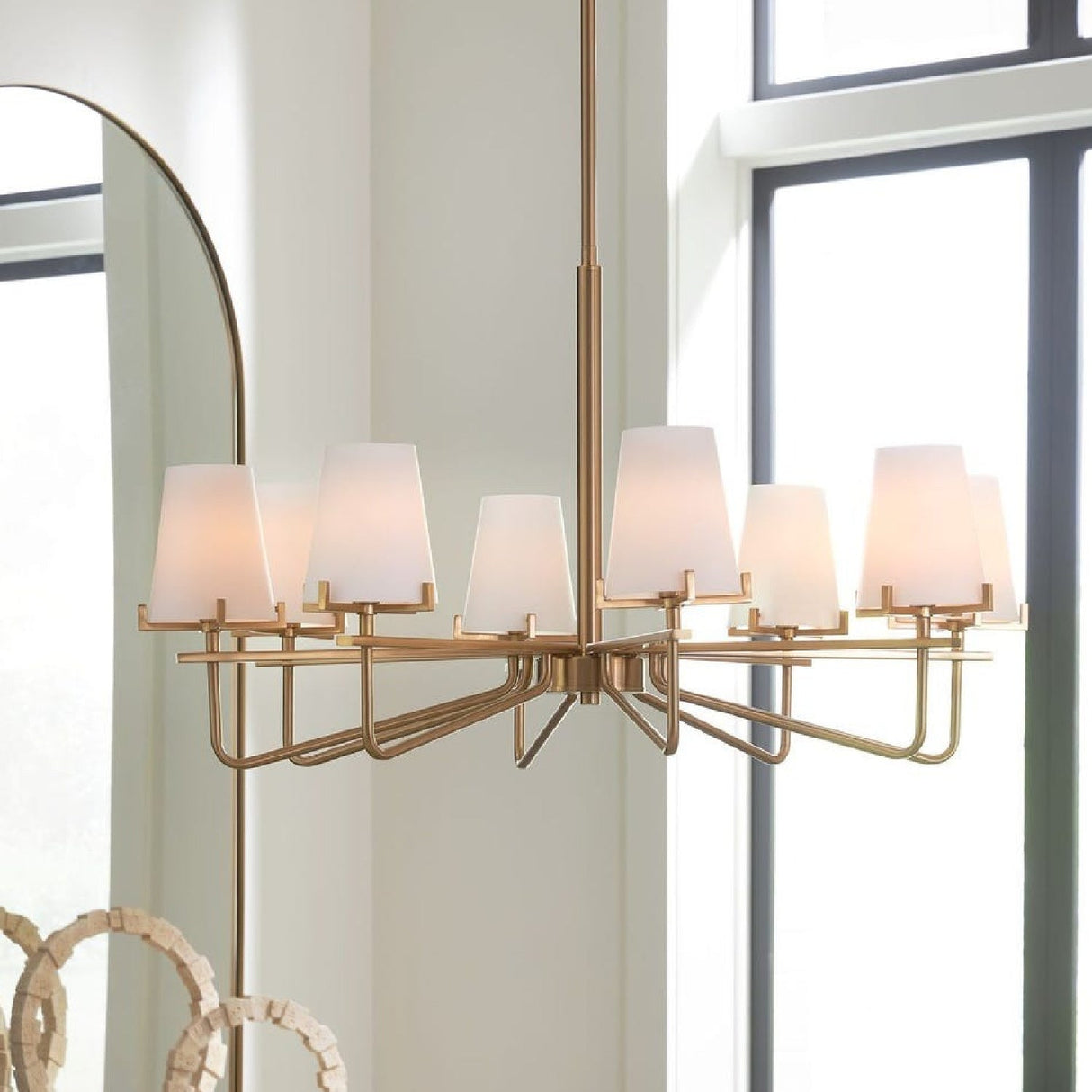 Opal Glass Cones 8-Light Chandelier | Uttermost Lassen - www.oroa.com