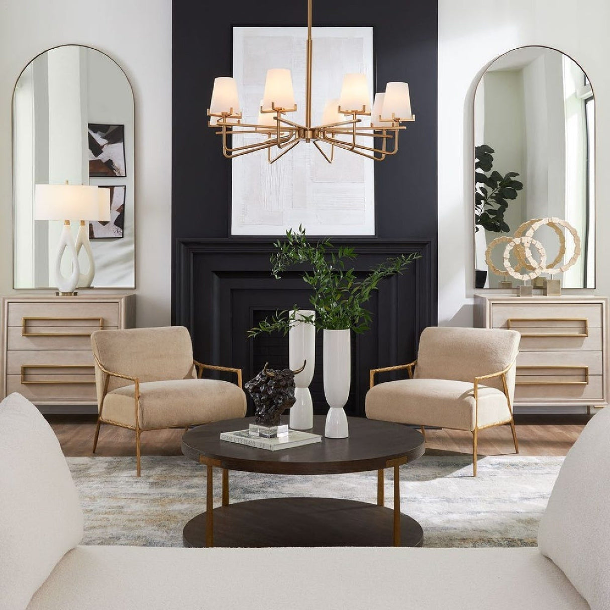 Opal Glass Cones 8-Light Chandelier | Uttermost Lassen - www.oroa.com